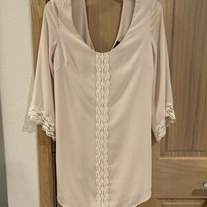 Elegant Cream Blouse with Lace Detail